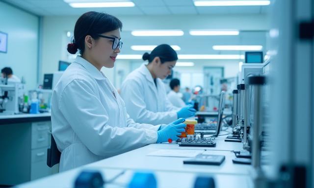 Laboratorio de pruebas interno con equipo técnico